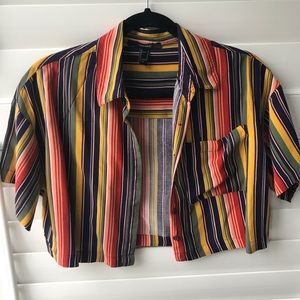 FOREVER 21 STRIPED CROP TOP